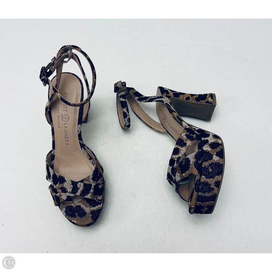 Sandals Heels Block By Chinese Laundry In Animal Print, Size: 7
