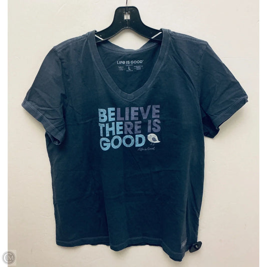 Top Short Sleeve Basic By Life Is Good In Navy, Size: L