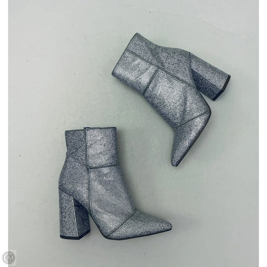 Boots Ankle Heels By Steve Madden In Silver, Size: 8