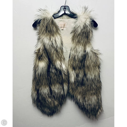 Vest Faux Fur & Sherpa By Skies Are Blue In Brown & Cream, Size: Xs