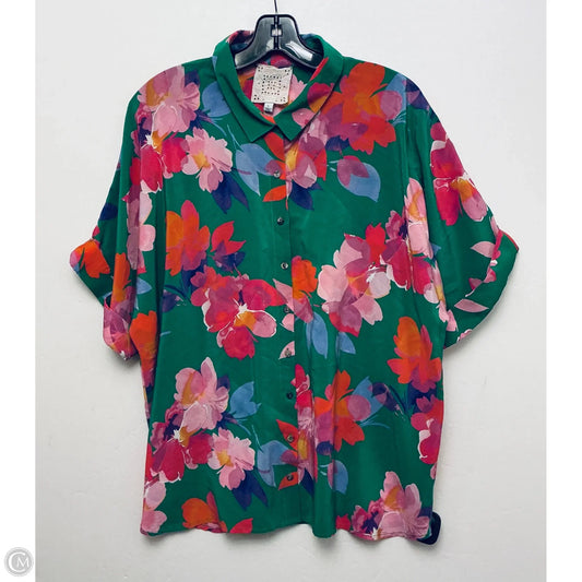 Top Short Sleeve By Johnny Was In Green, Size: L