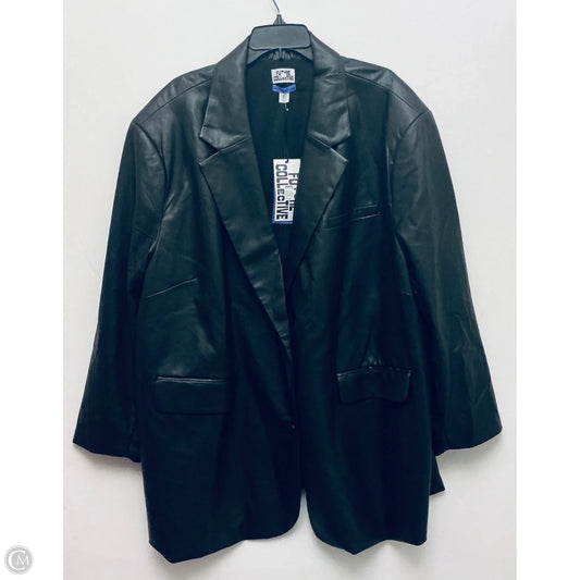 Jacket Moto Leather By Future Collective In Black, Size: 4x