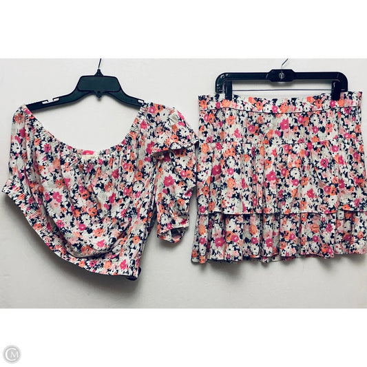 Skirt Set 2pc By Universal Thread In Floral Print, Size: Xl