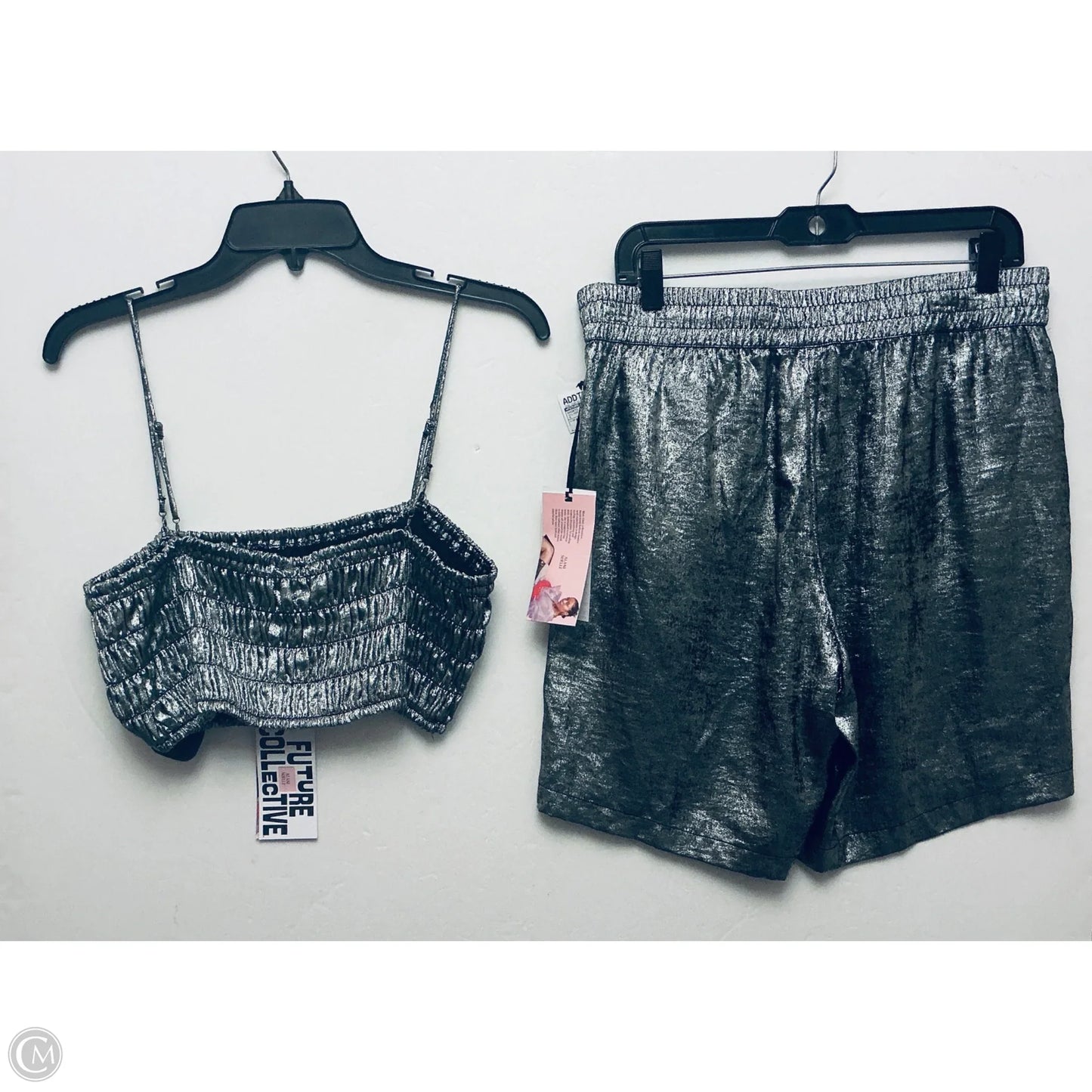 Shorts Set By Future Collective In Silver, Size: M