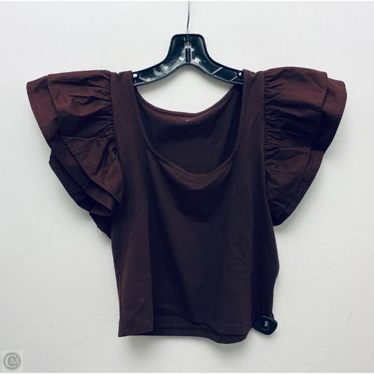 Top Short Sleeve By A New Day In Brown, Size: M