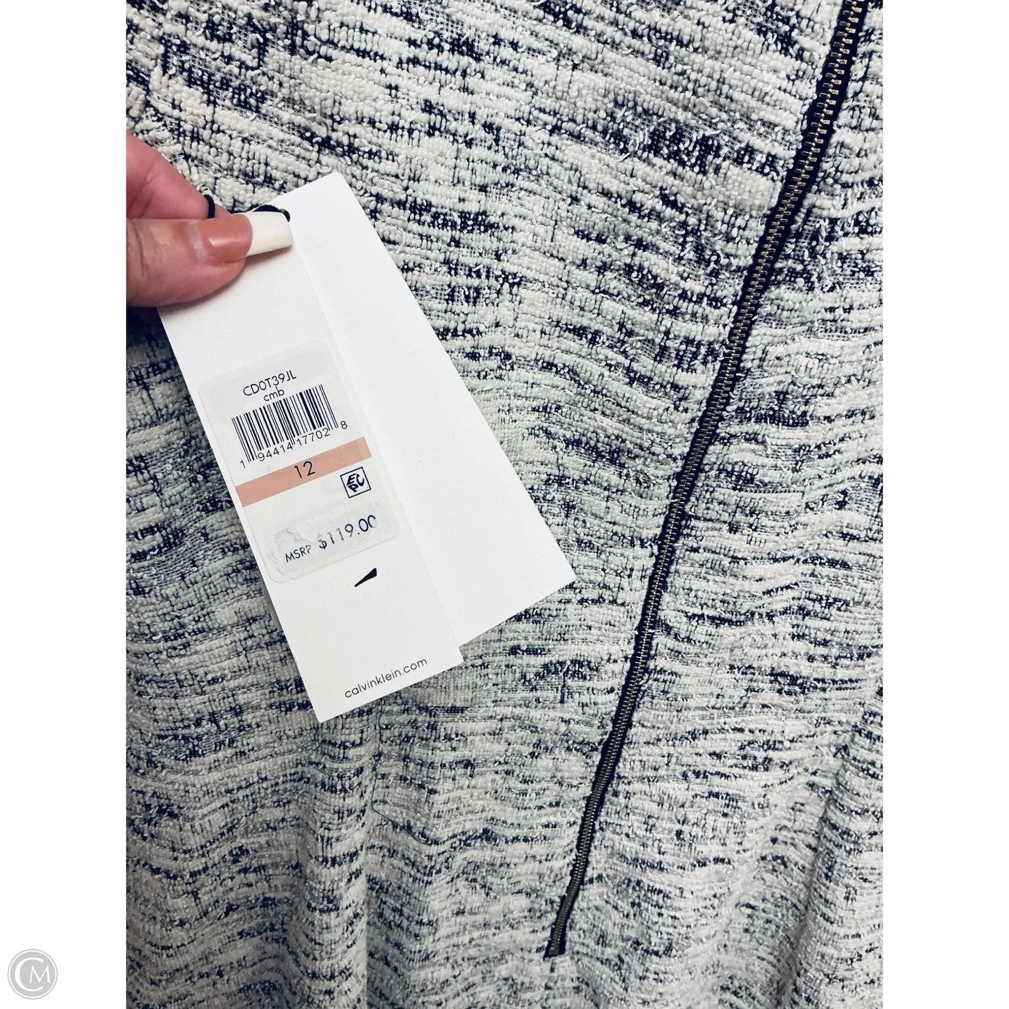 Dress Work By Calvin Klein In Grey, Size: 12