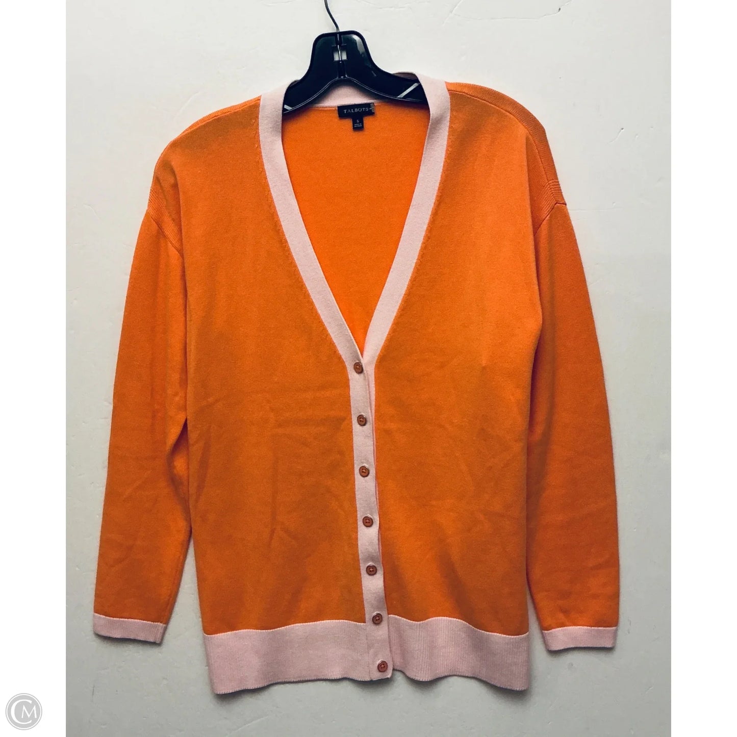 Sweater Cardigan By Talbots In Orange, Size: S
