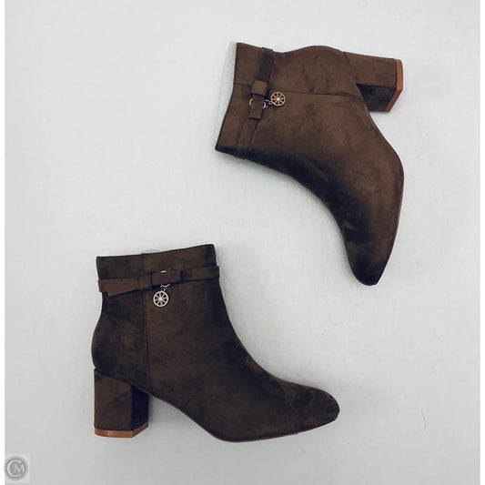 Boots Ankle Heels By Clothes Mentor In Brown, Size: 8
