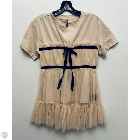 Top Short Sleeve By Anthropologie In Pink, Size: L