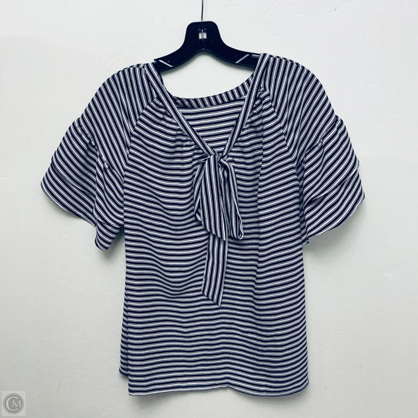 Top Short Sleeve By Loft In Navy, Size: S
