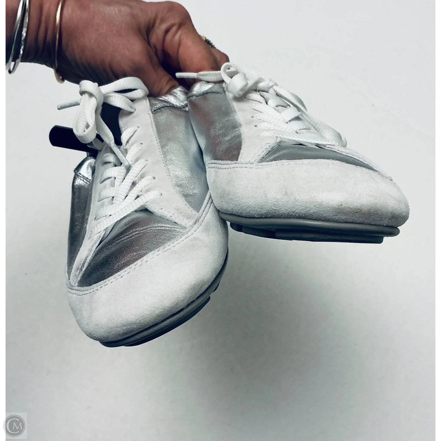 Shoes Designer By Michael Kors In Silver, Size: 7