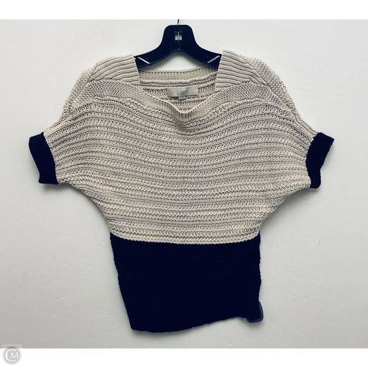Sweater Short Sleeve By Loft In Tan, Size: S