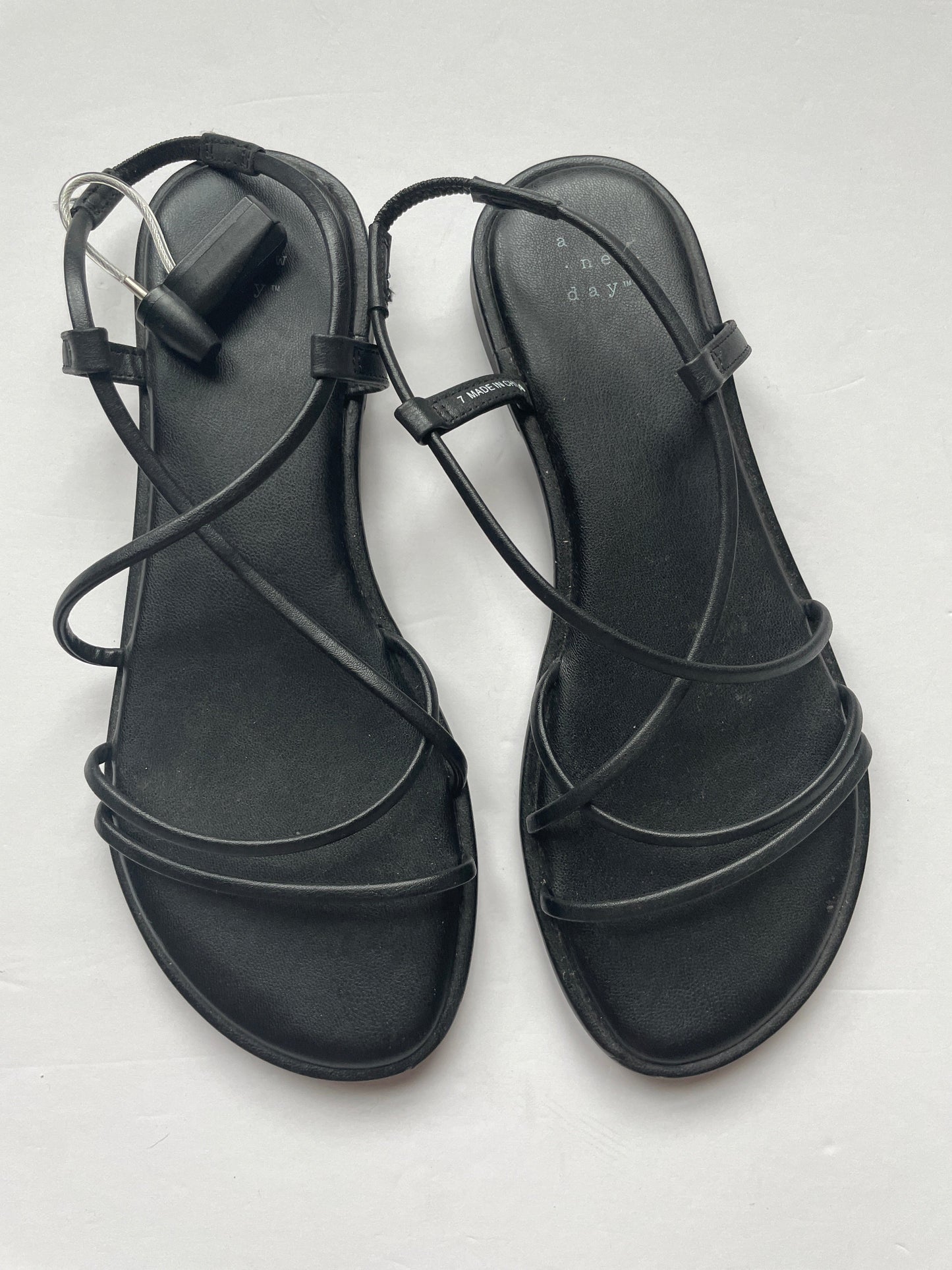 Black Sandals Flats A New Day, Size 7