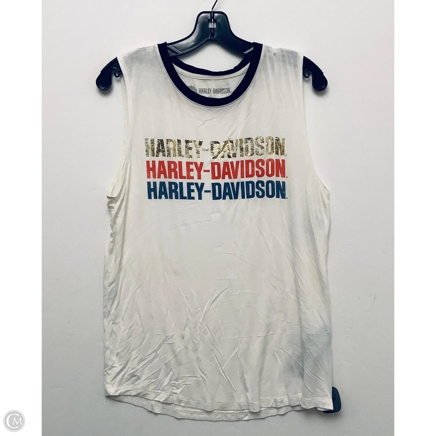 Top Sleeveless By Harley Davidson In White, Size: L