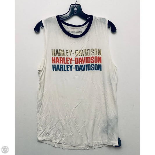 Top Sleeveless By Harley Davidson In White, Size: L