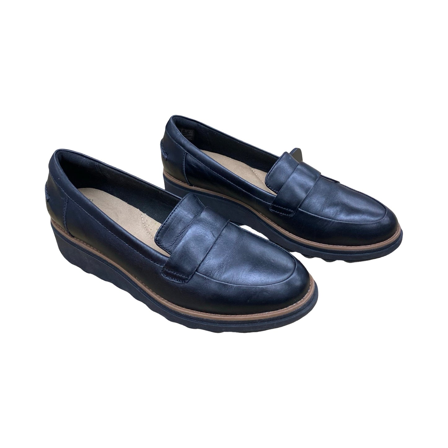 Shoes Flats By Clarks In Black, Size:8