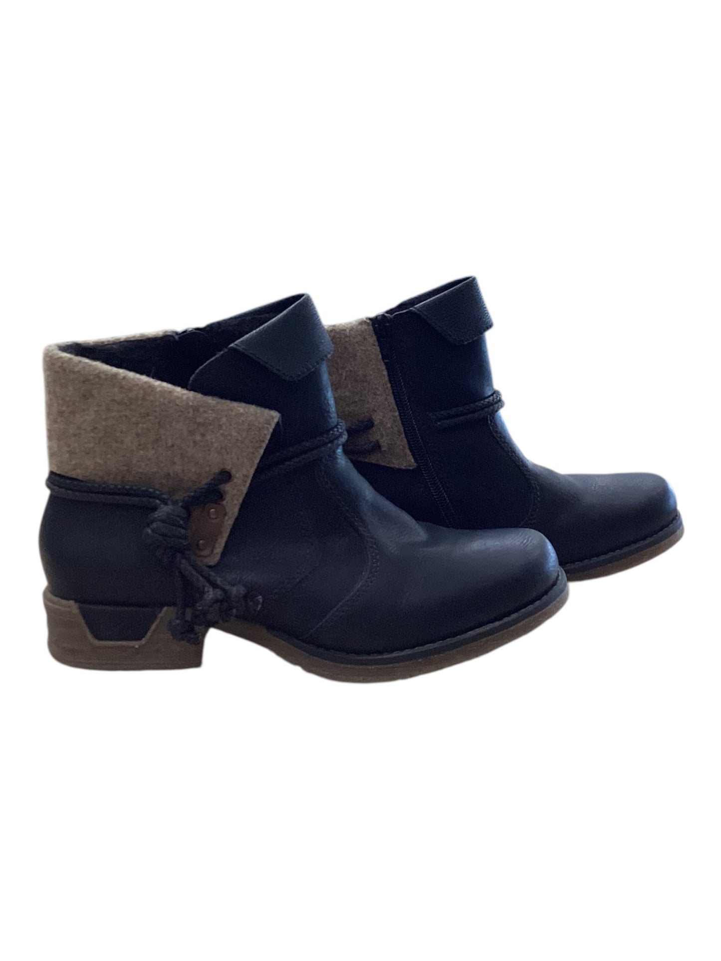 Boots Ankle Flats By Riekers In Black, Size:7