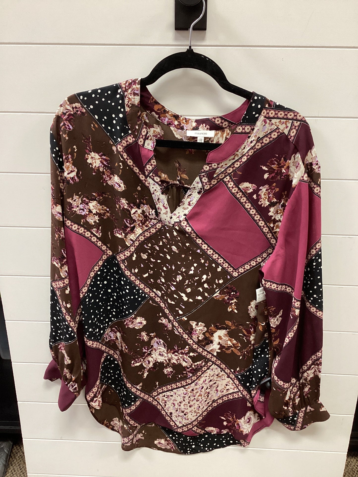 Top Ls By Maurices In Purple & Tan, Size:1X