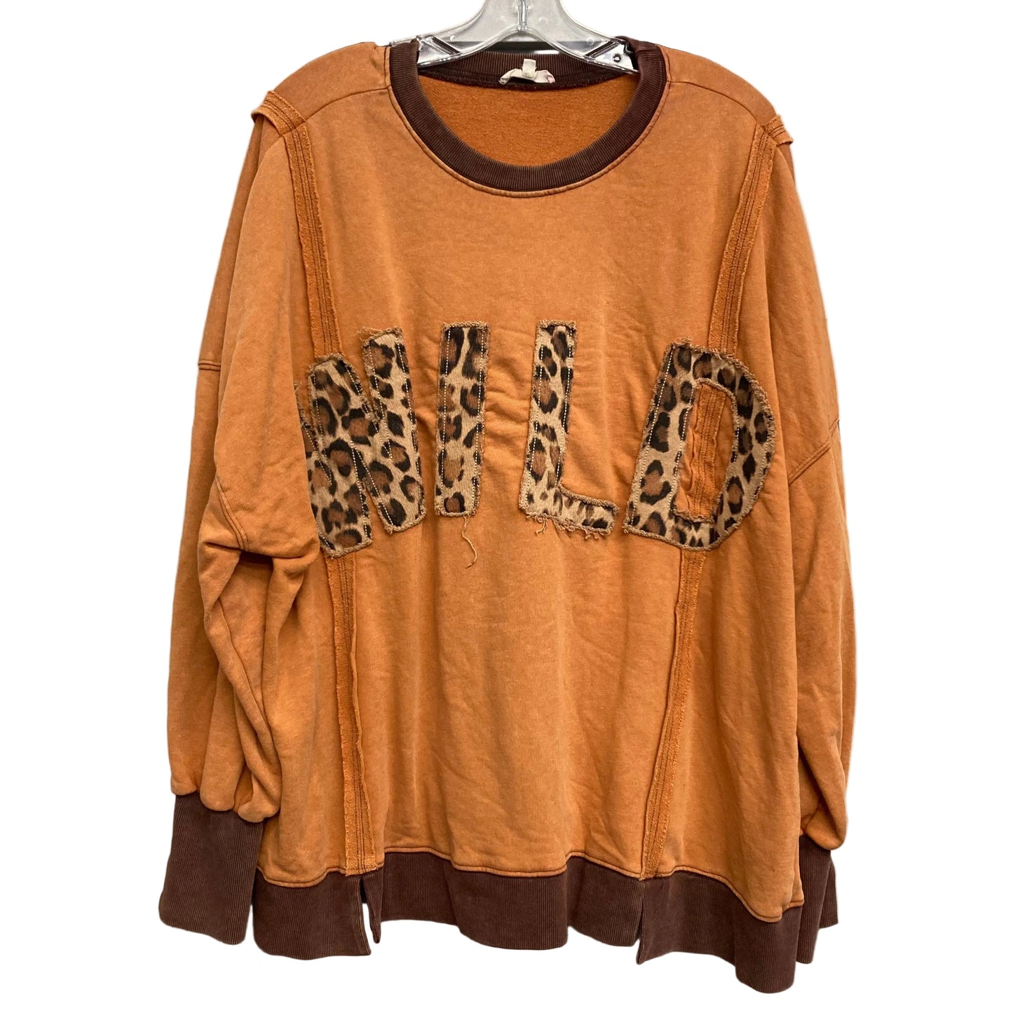 Top Ls By Easel In Brown & Orange, Size:1X
