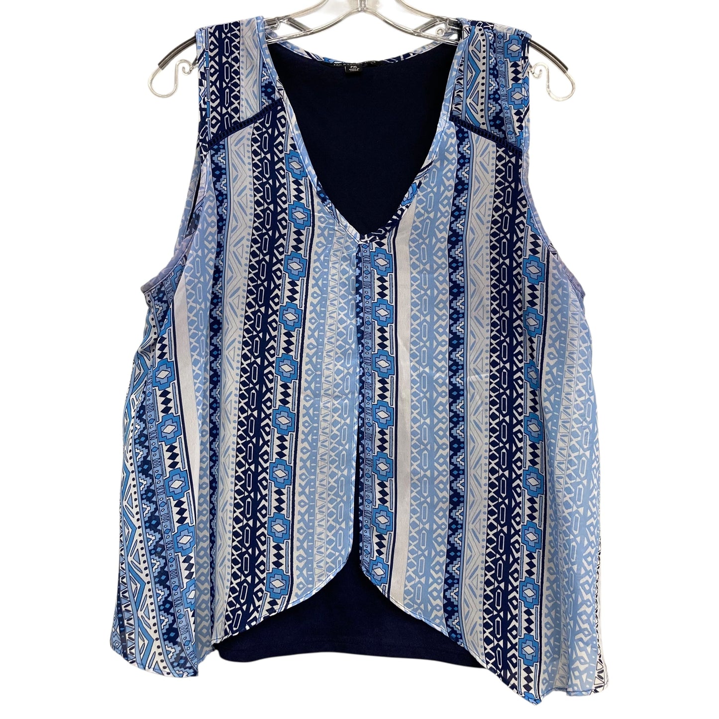 Top Sleeveless By Zac And Rachel In Blue, Size:Xlp
