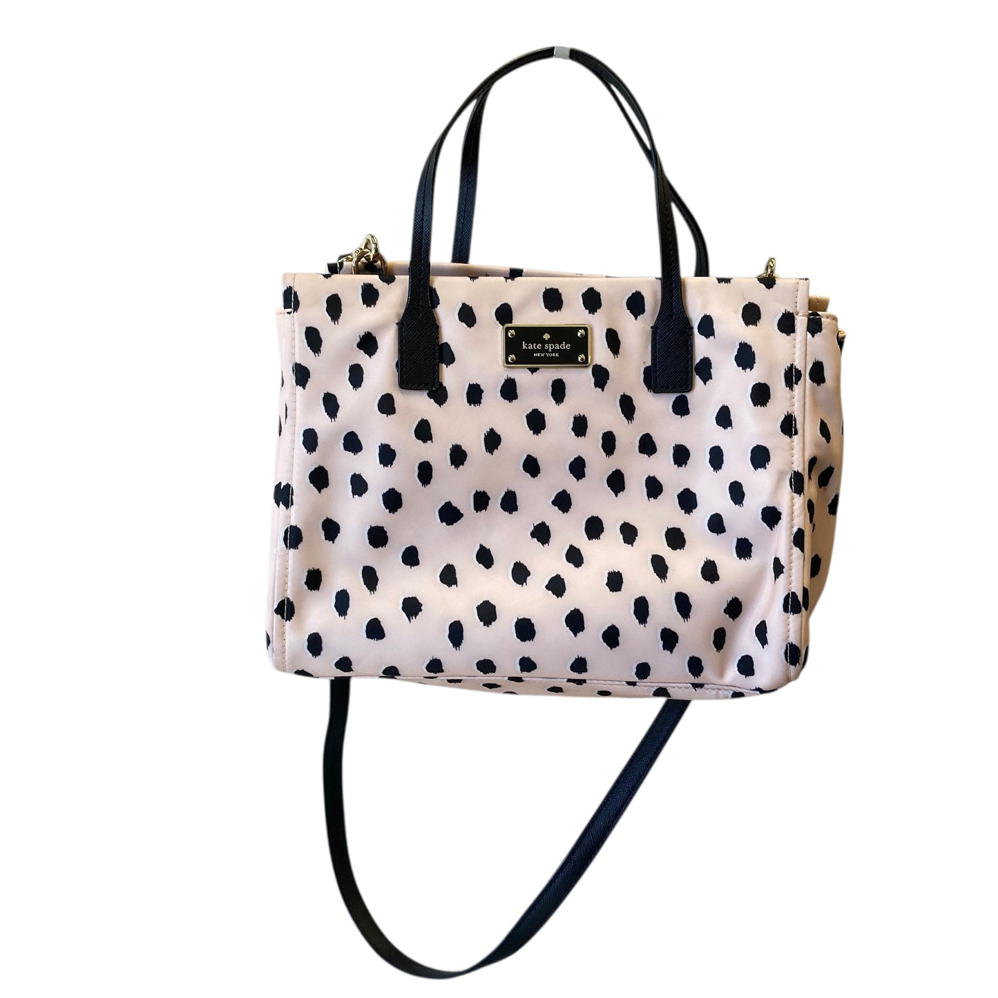 Handbag Designer By Kate Spade In Black & Pink, Size:Medium