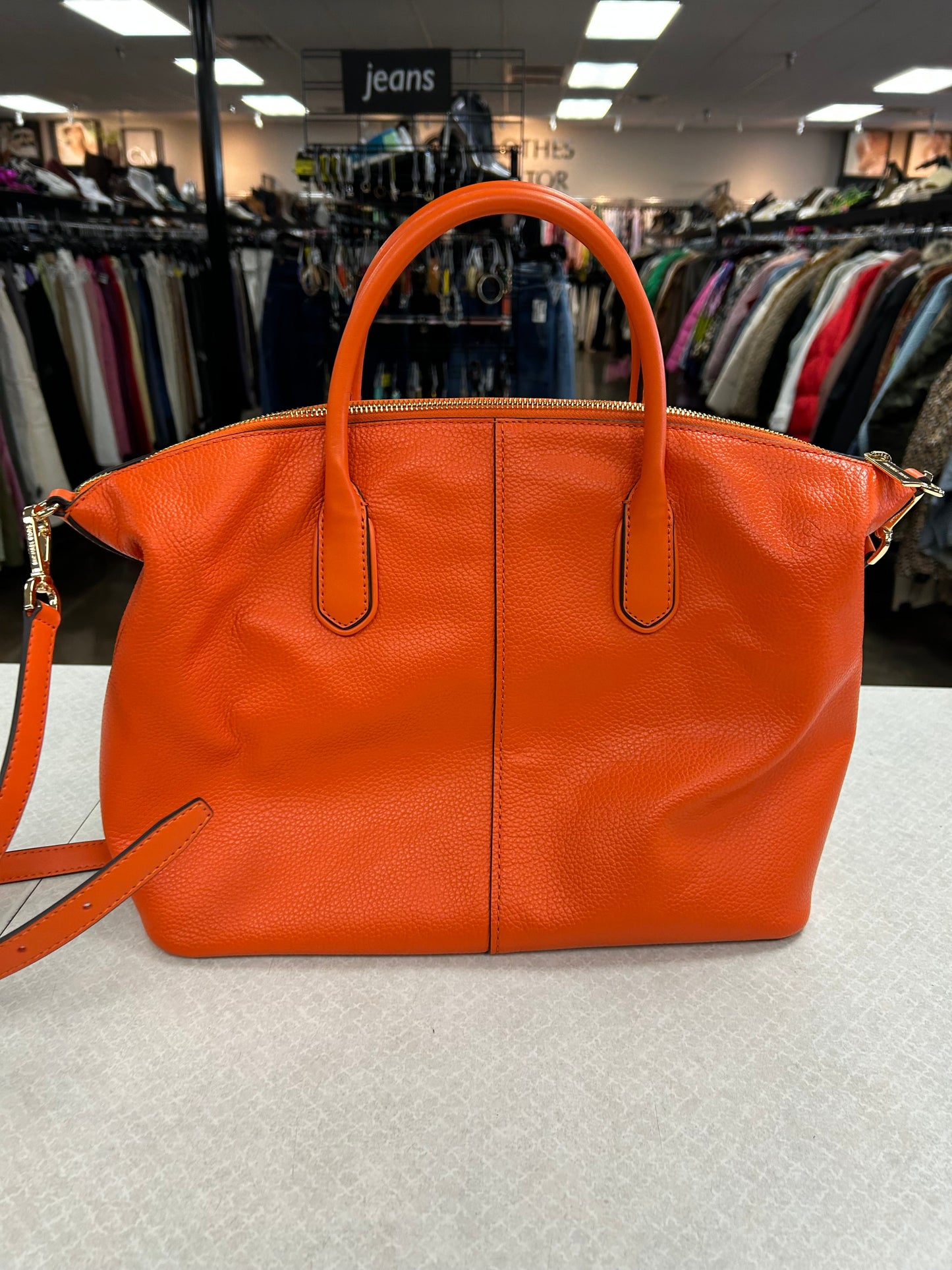 Handbag Designer By Michael Kors In Orange, Size:Large