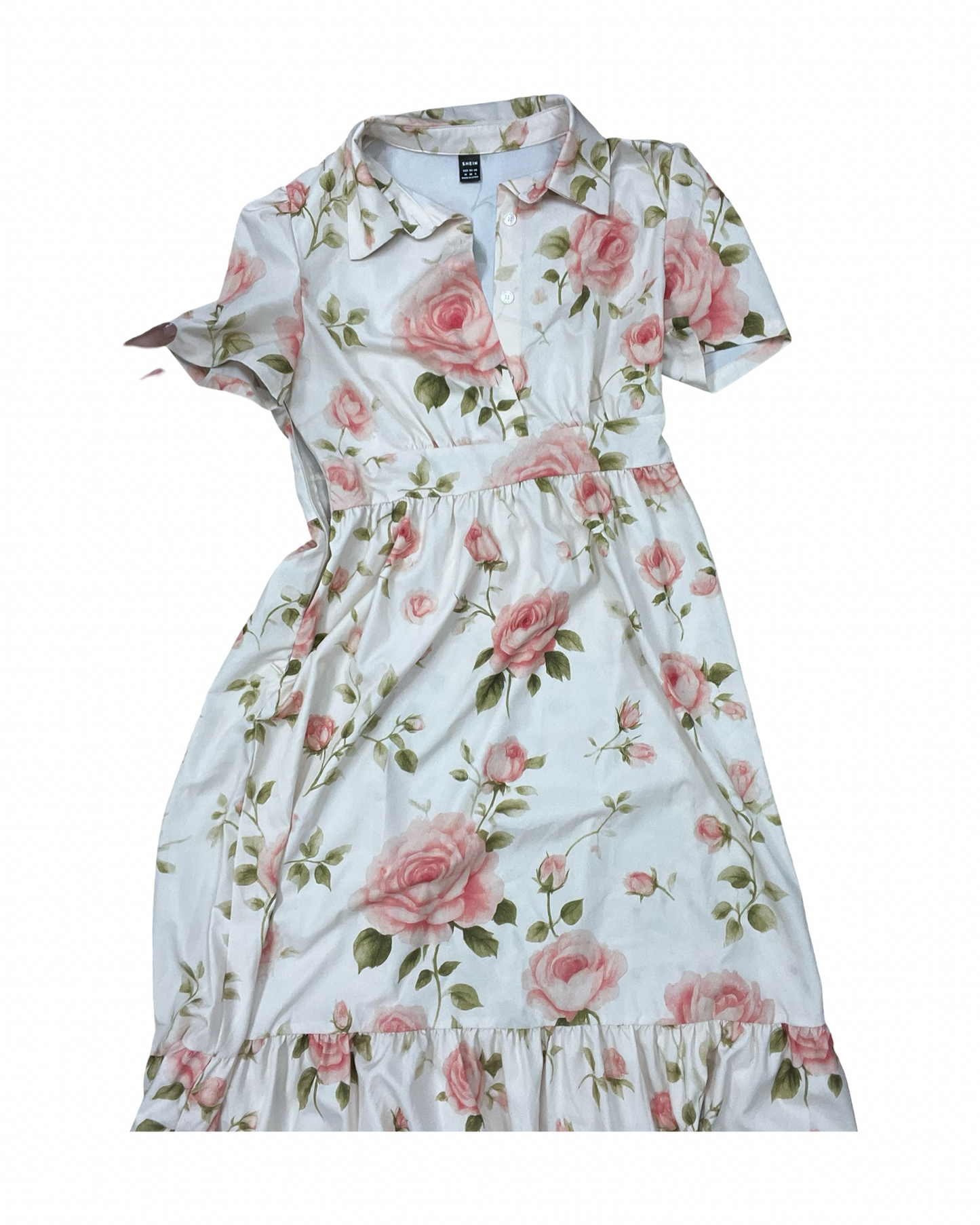 Dress Casual Maxi By Shein In Cream & Pink, Size:M