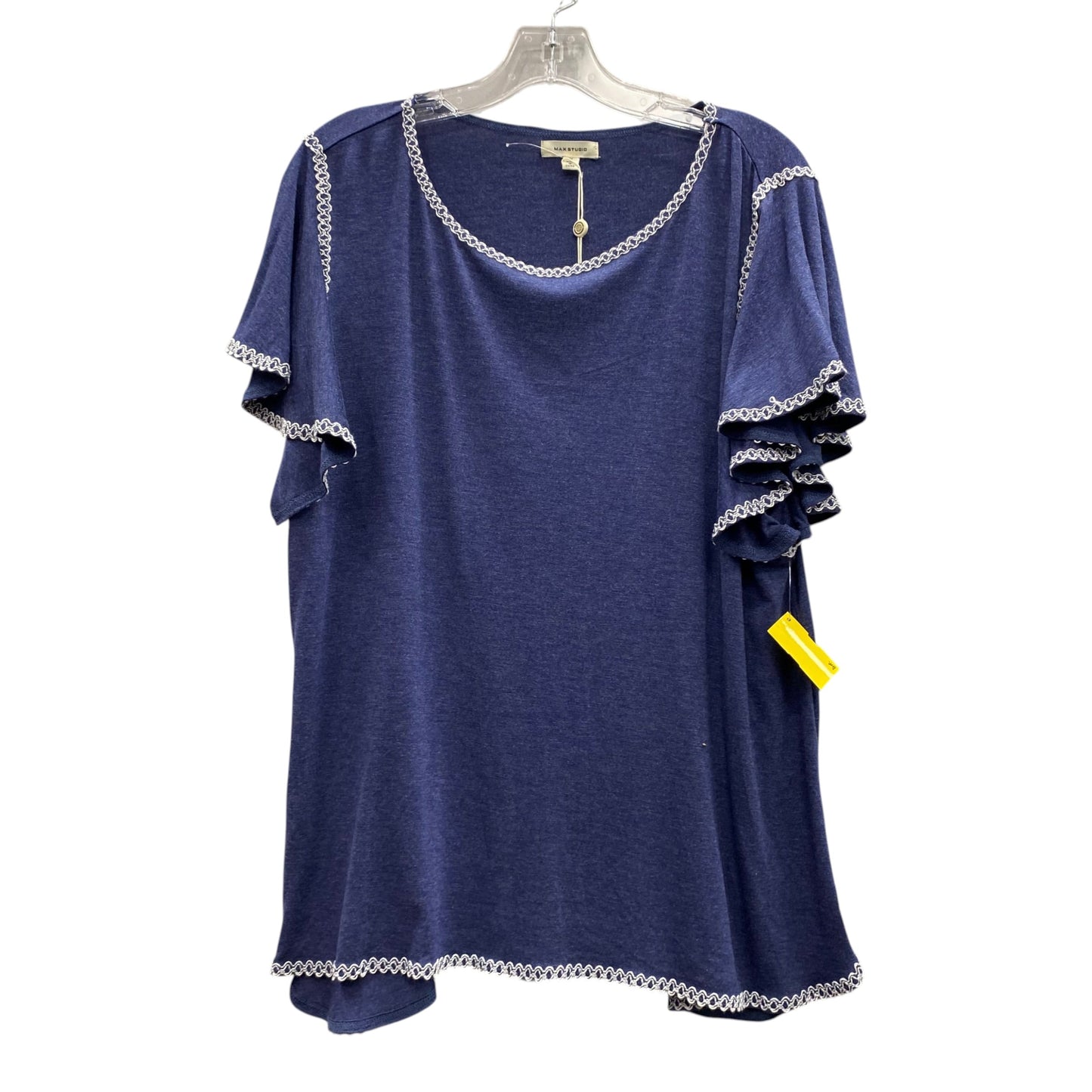 Top Ss By Max Studio In Blue, Size:1X