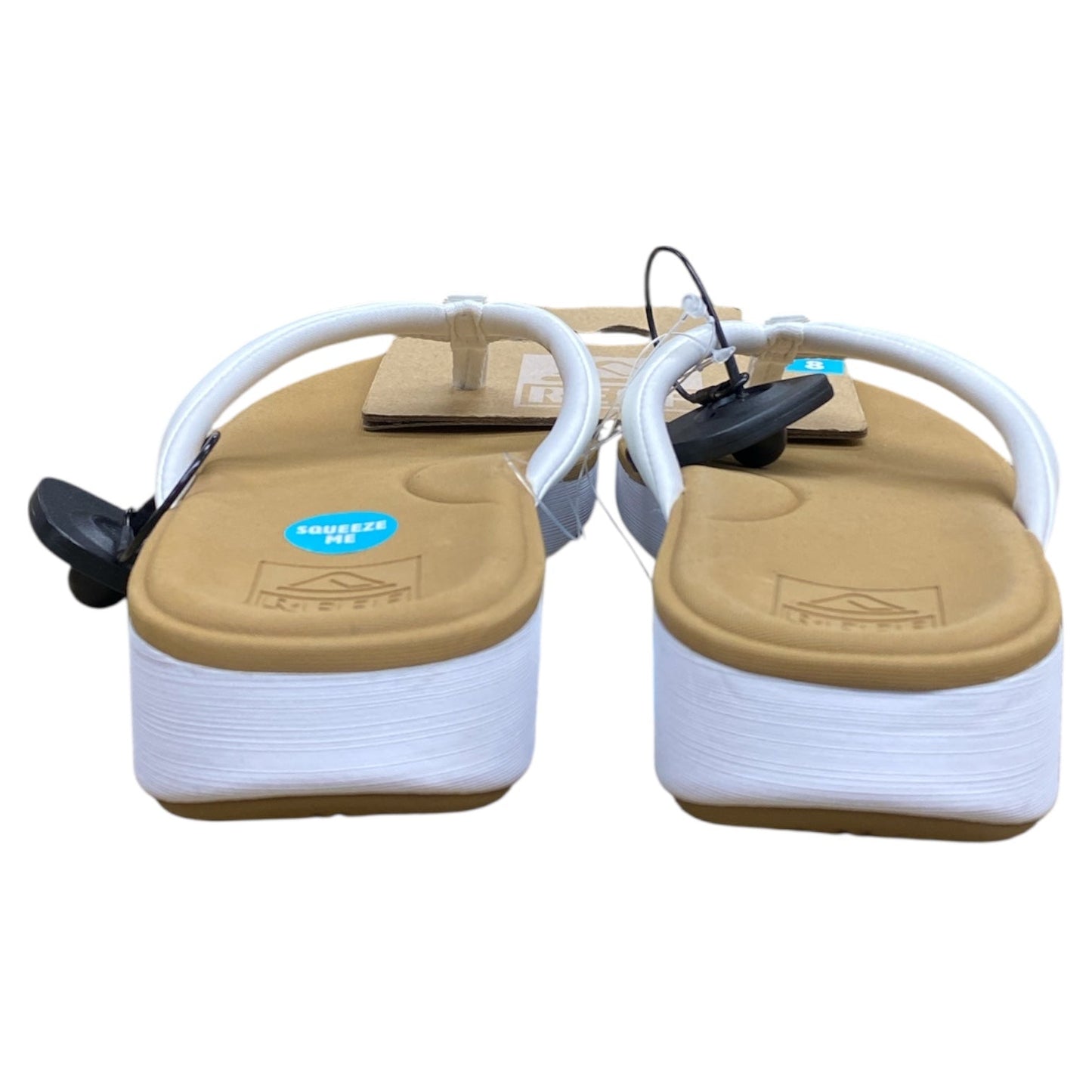 Sandals Flip Flops By Reef In Brown & White, Size:8