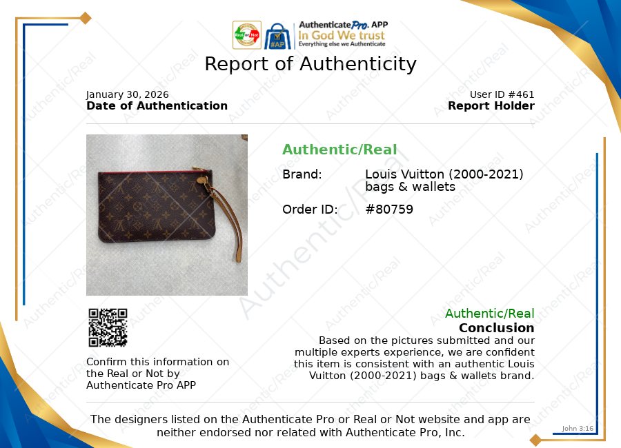 Wristlet Luxury Designer By Louis Vuitton, Size: Medium