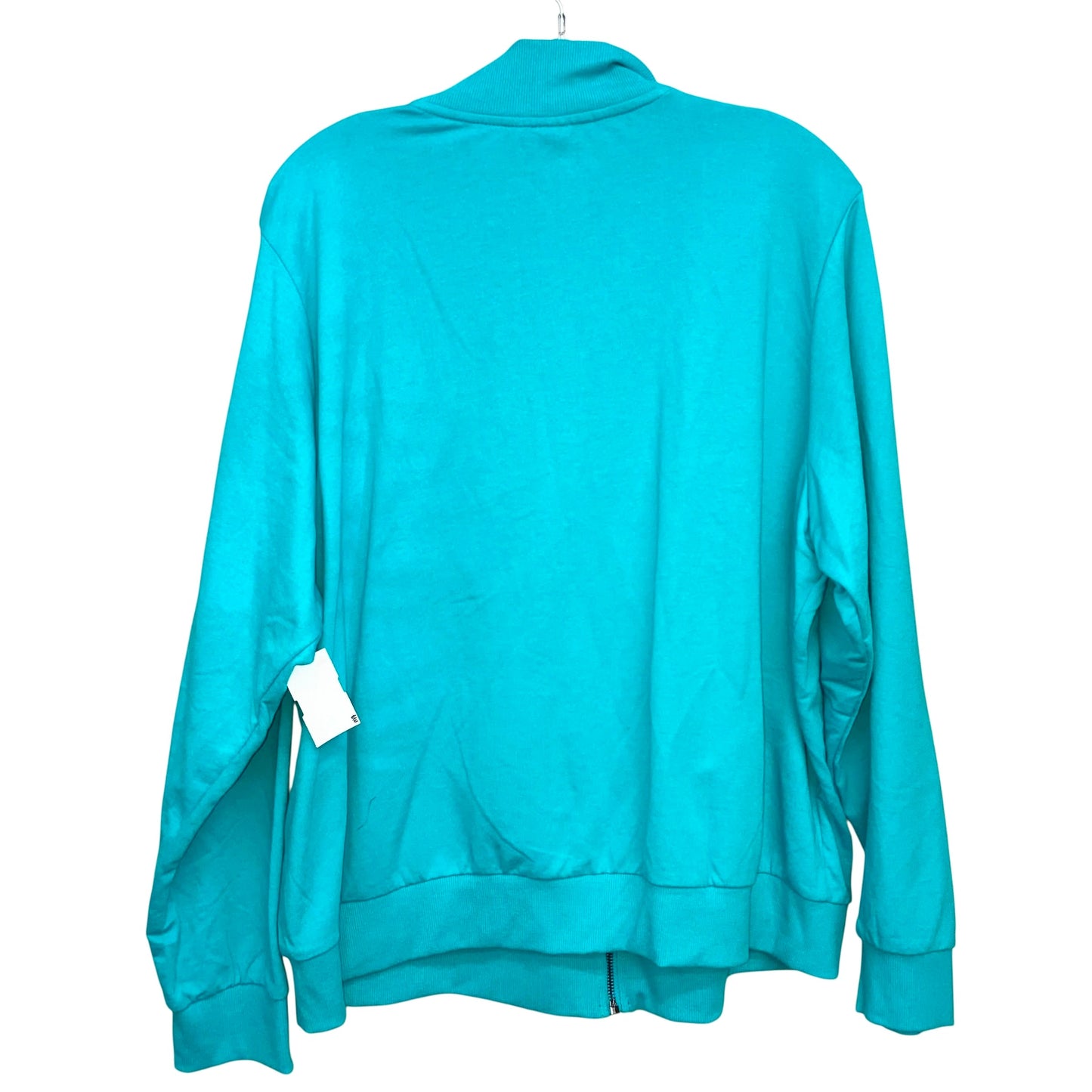 Athletic Jacket By Ashley Stewart In Aqua, Size:2X