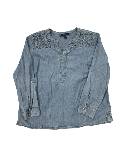 Top Ls By Bandolino In Blue Denim, Size:1X