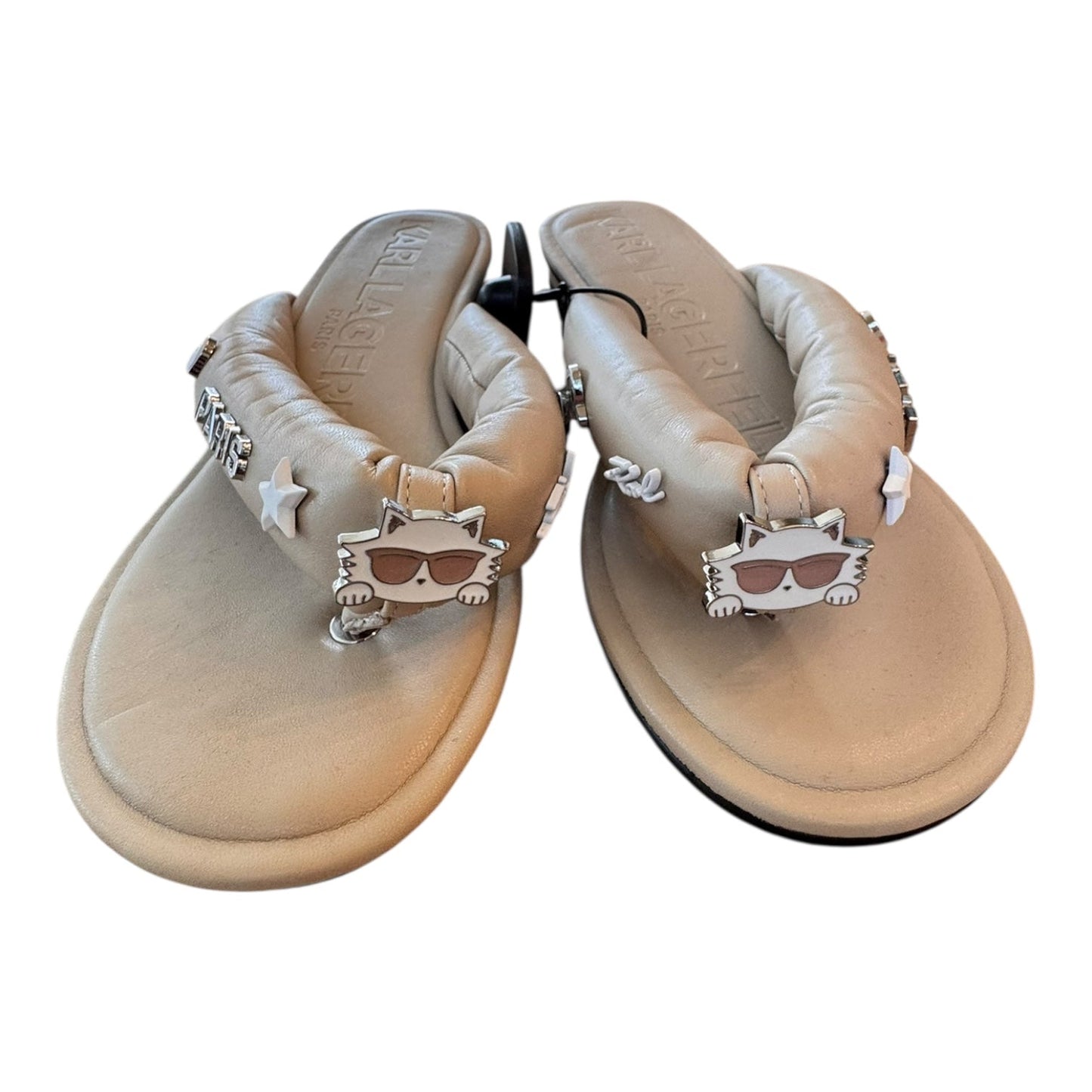 Sandals Designer By Karl Lagerfeld In Tan, Size:8.5