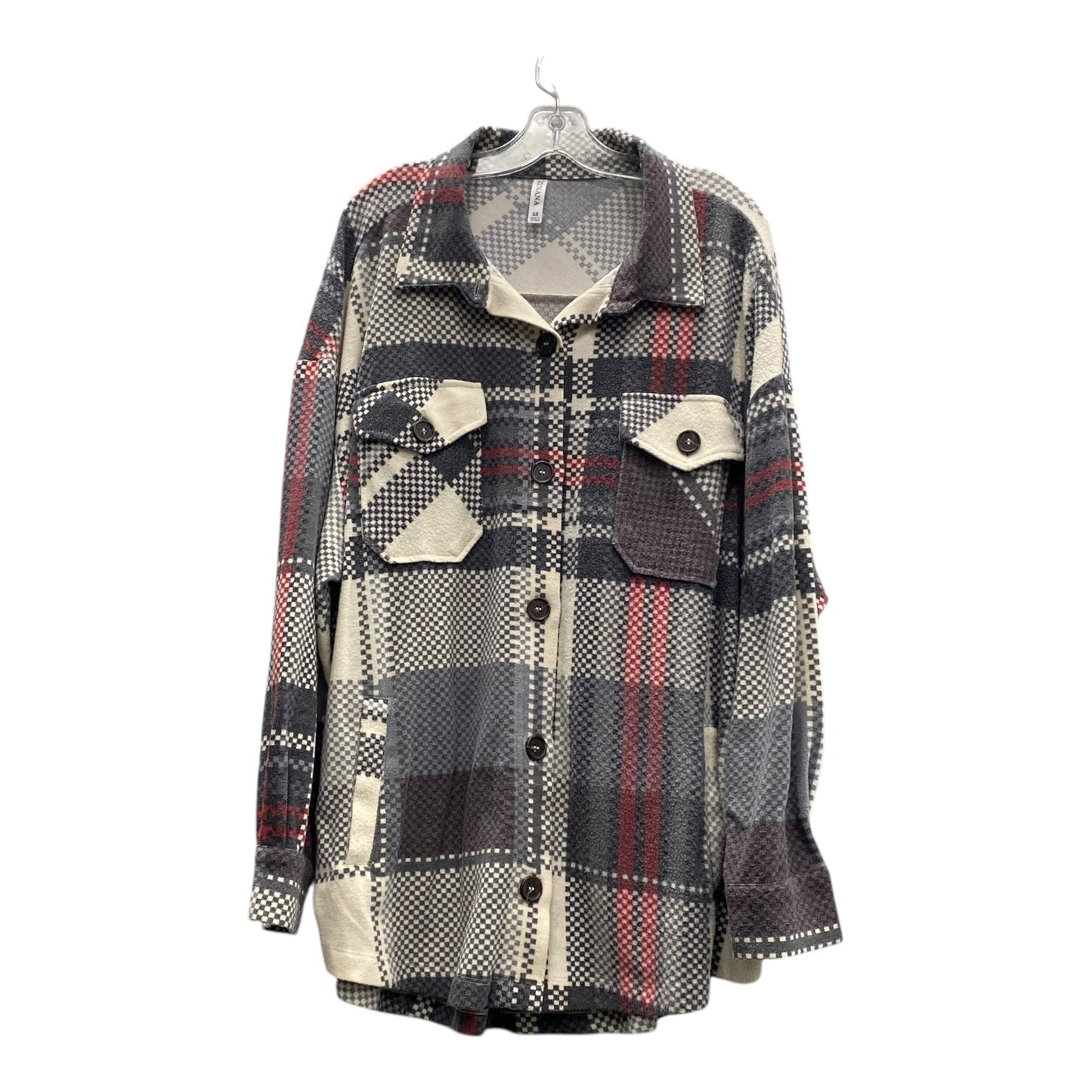 Top Ls By Zenana In Grey, Size:2X