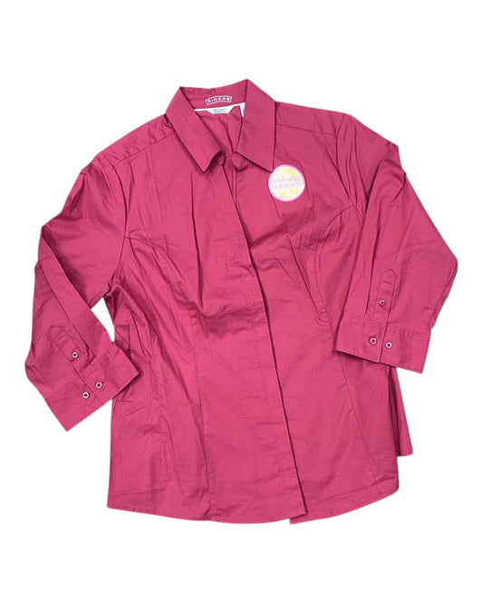 Top 3/4 Sleeve By Riders In Pink, Size:Xl