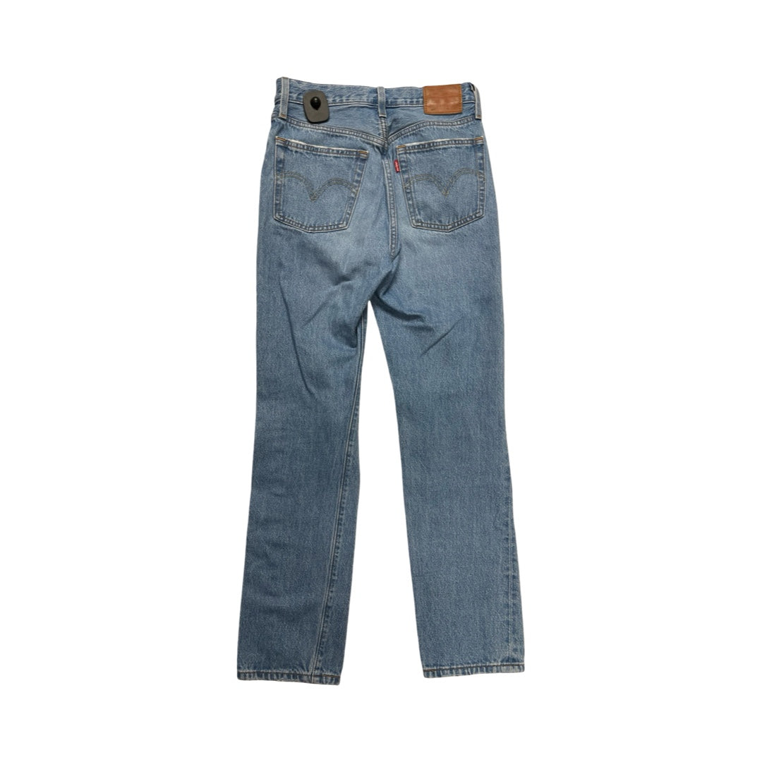 Jeans Straight By Levis In Blue Denim, Size:0