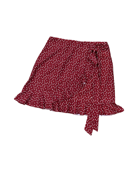 Skirt Midi By Shein In Red & White, Size:M