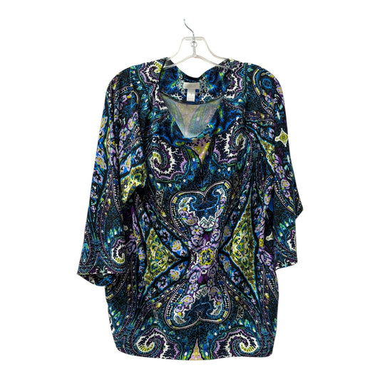 Top 3/4 Sleeve By Chicos In Multi, Size:Xl
