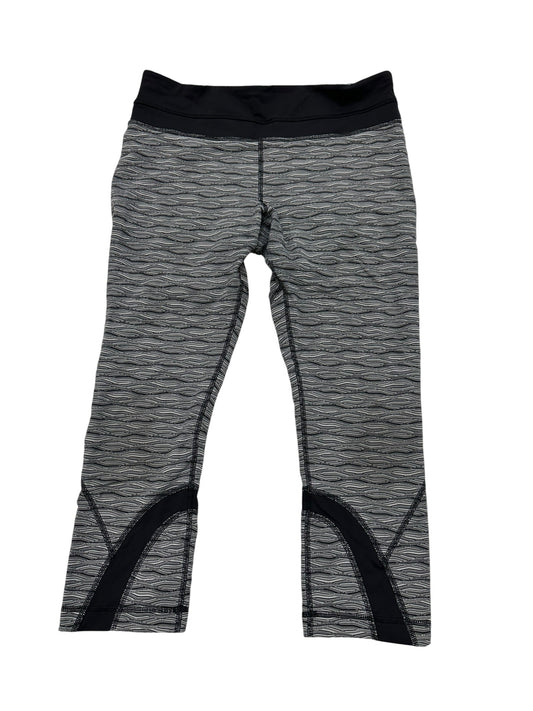 Athletic Leggings By Lululemon In Grey & White, Size:8