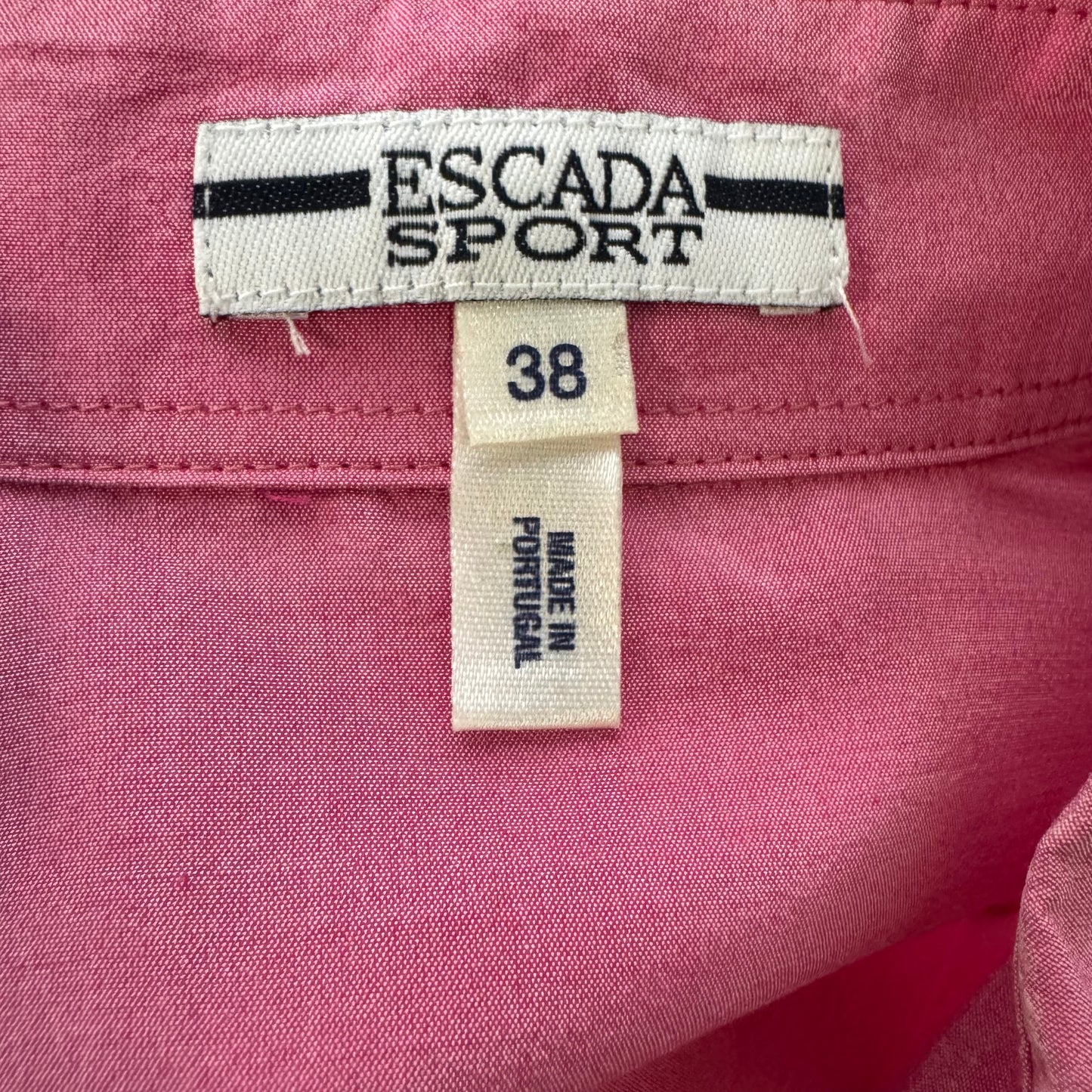 Silk Blend Shirt Designer By Escada Sport In Pink, Size: M