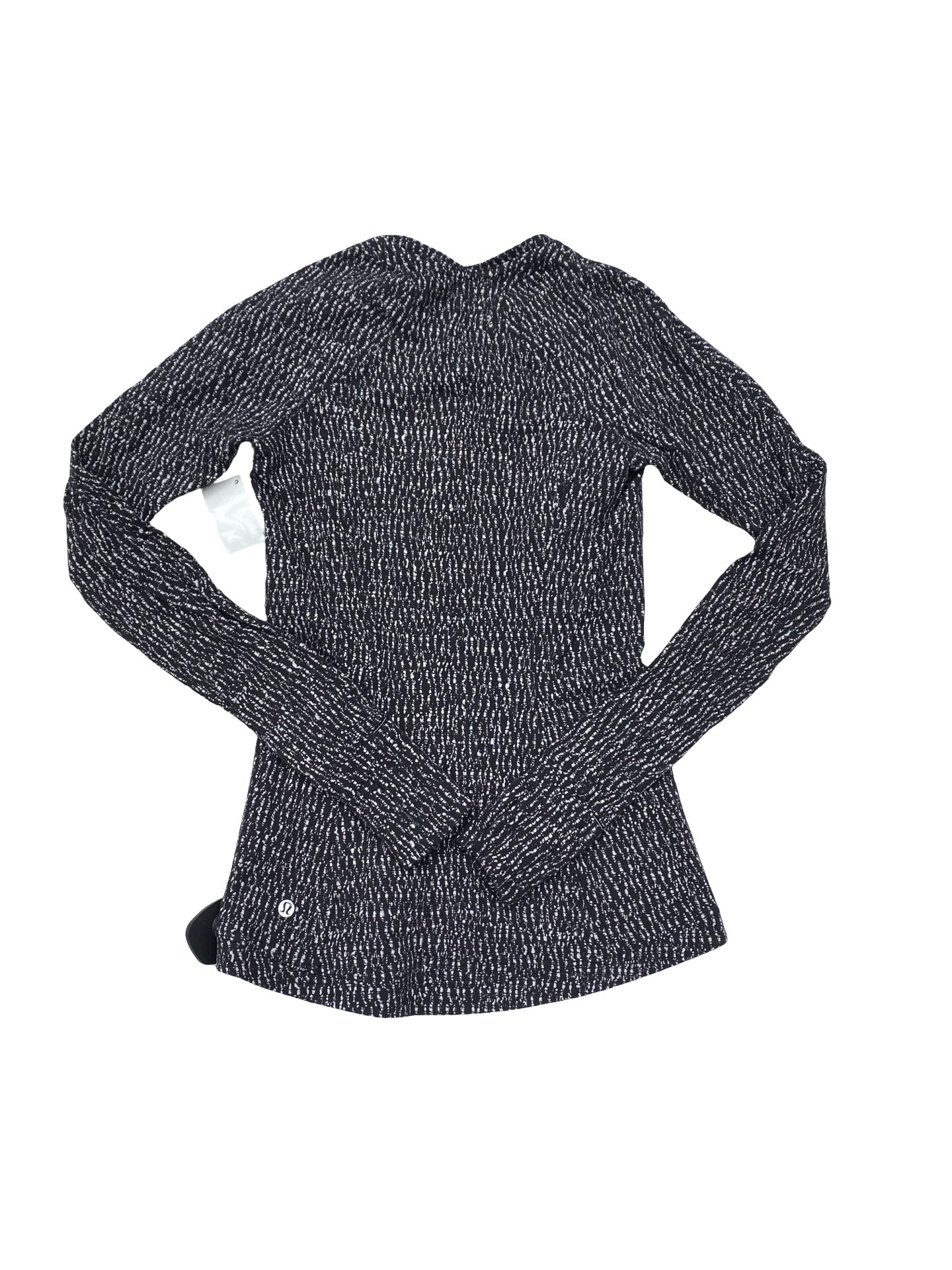 Athletic Top Ls Crewneck By Lululemon In Black & White, Size:4