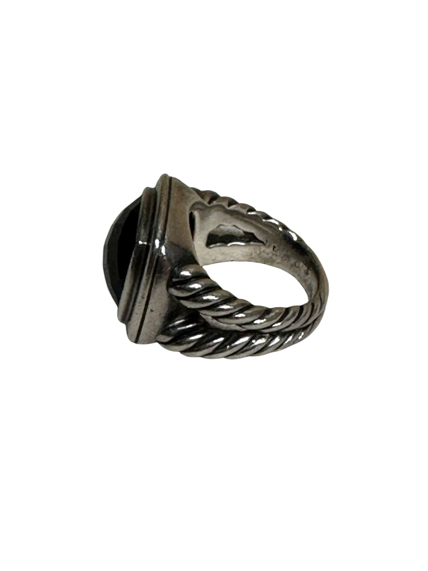 Ring Luxury Designer By David Yurman In Black & Silver Size: 7