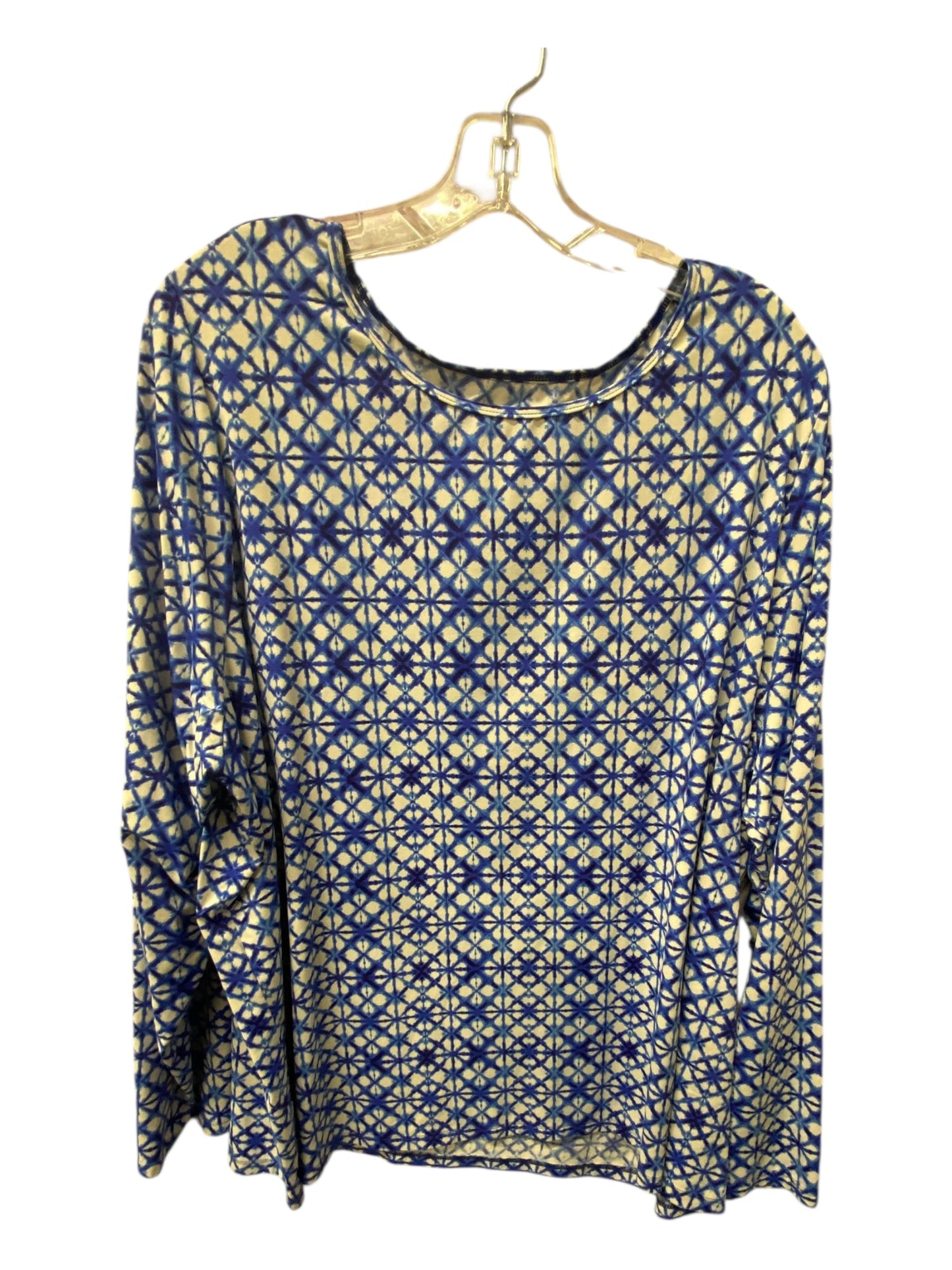 Top Ls By Lands End In Blue & White, Size:3X