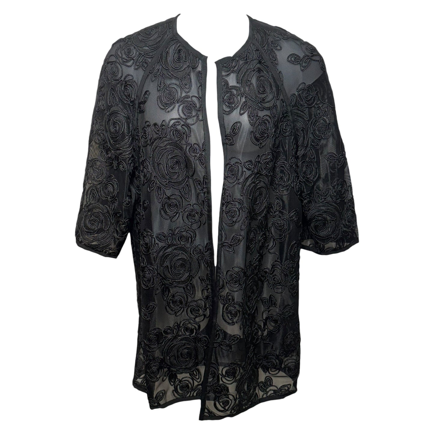 Kimono By Carmen Marc Valvo In Black, Size: L