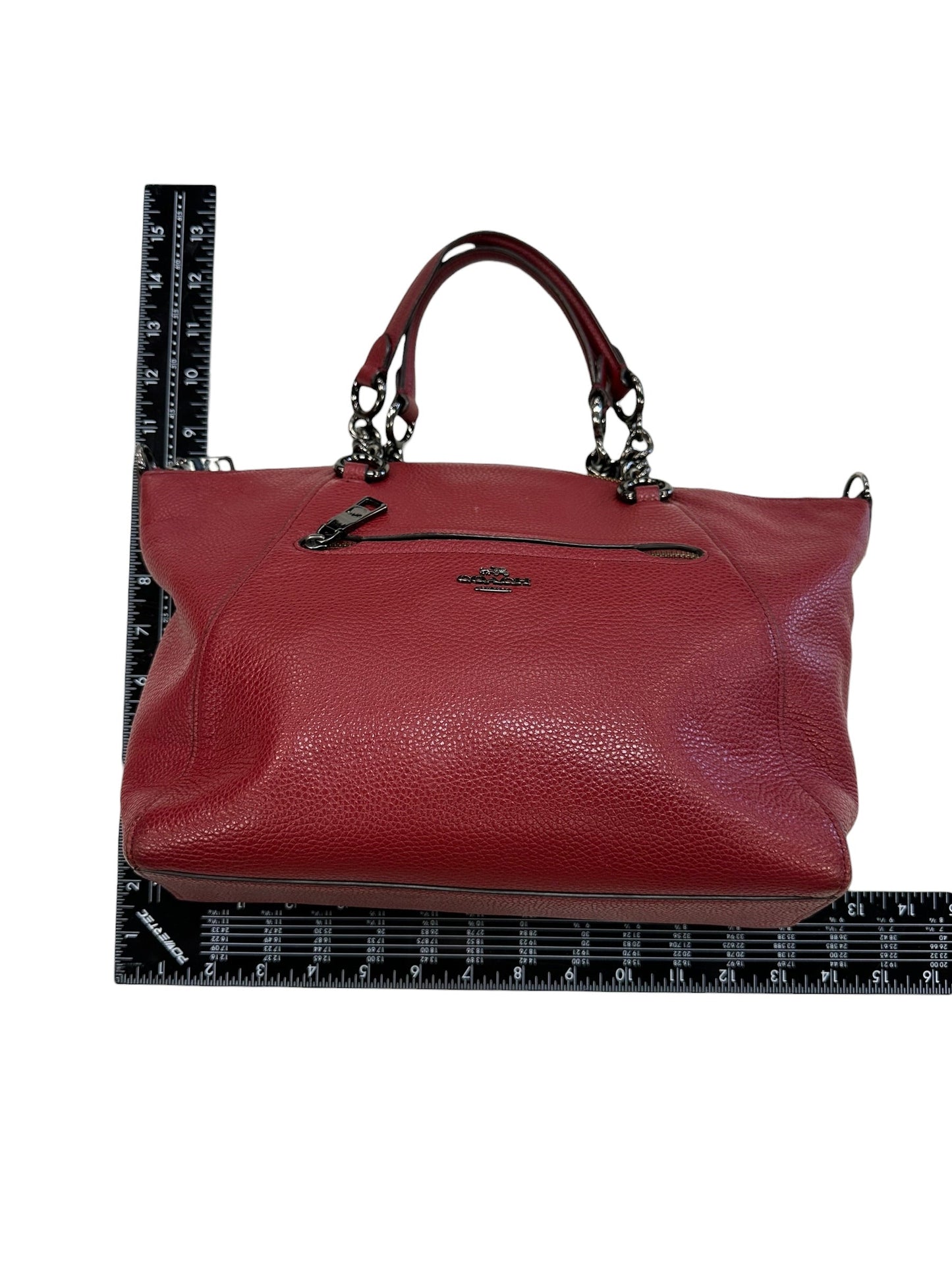 Handbag Designer By Coach In Red, Size:Medium