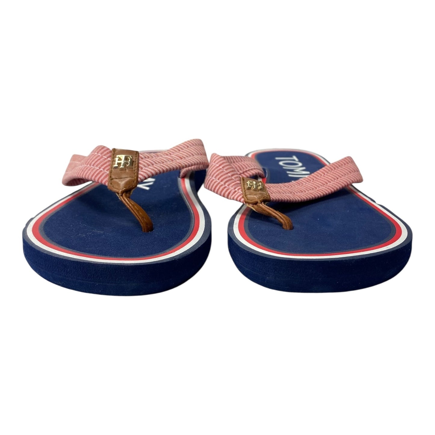 Sandals Flip Flops By Tommy Hilfiger In Red, Size:9