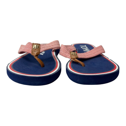 Sandals Flip Flops By Tommy Hilfiger In Red, Size:9