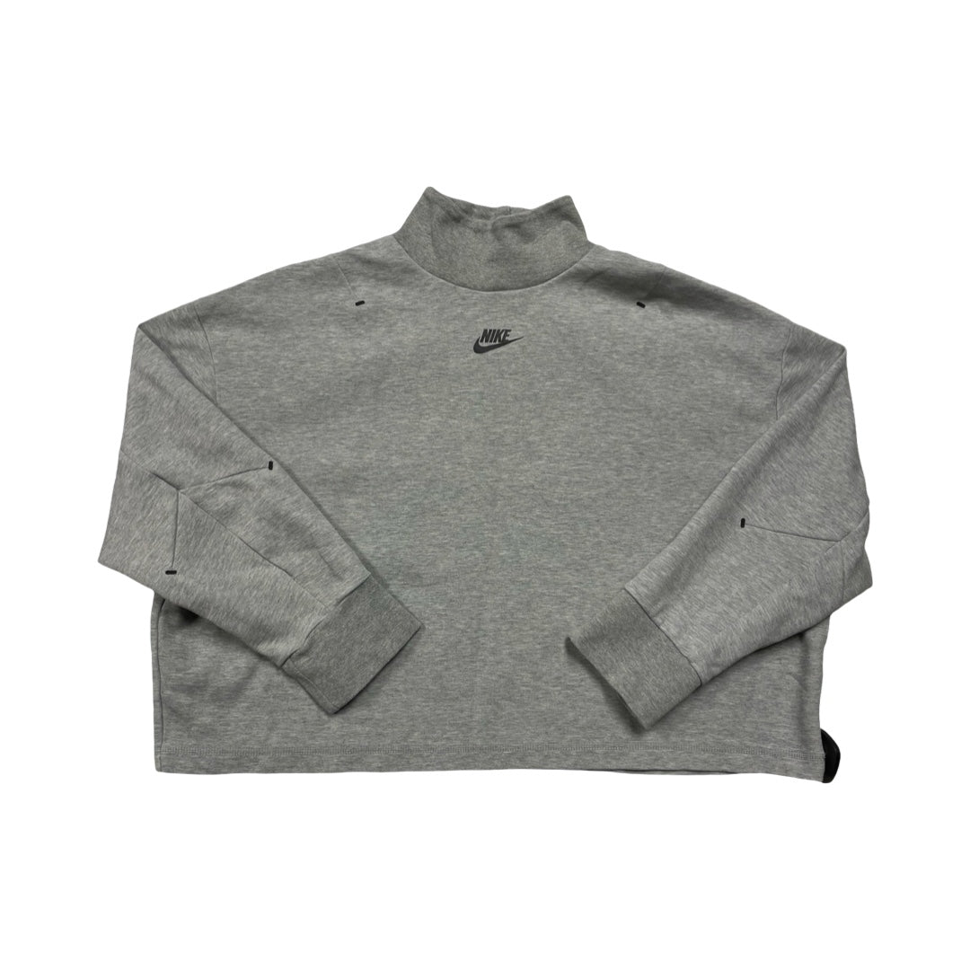 Athletic Sweatshirt Collar By Nike In Grey, Size:M