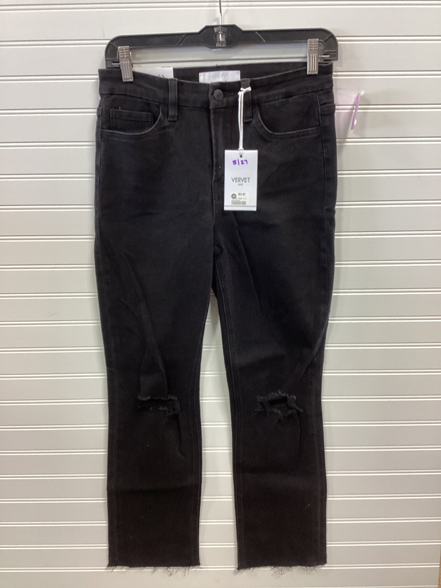Jeans Cropped By Vervet In Black Denim, Size:4