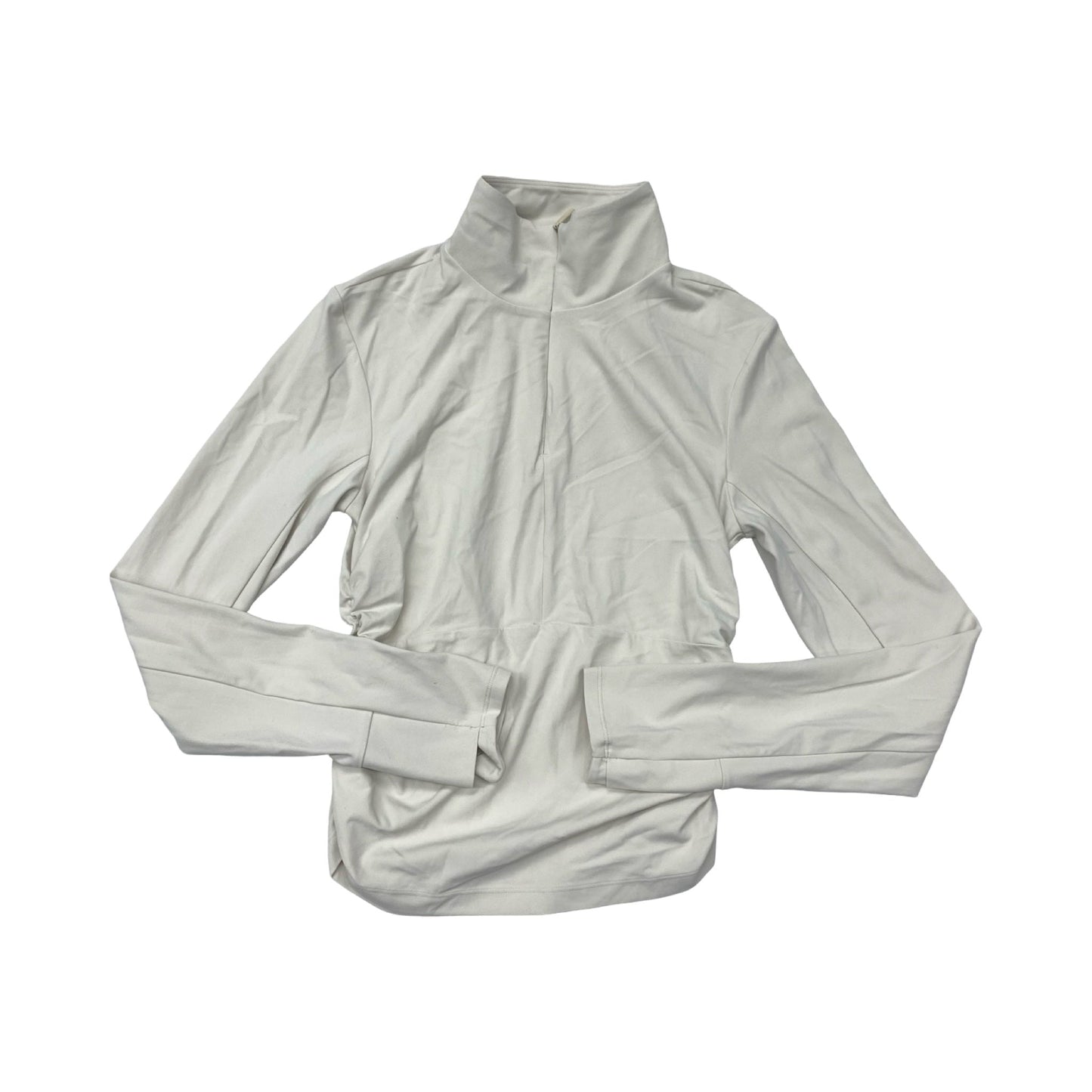 Athletic Top Ls Collar By Athleta In Cream, Size:S